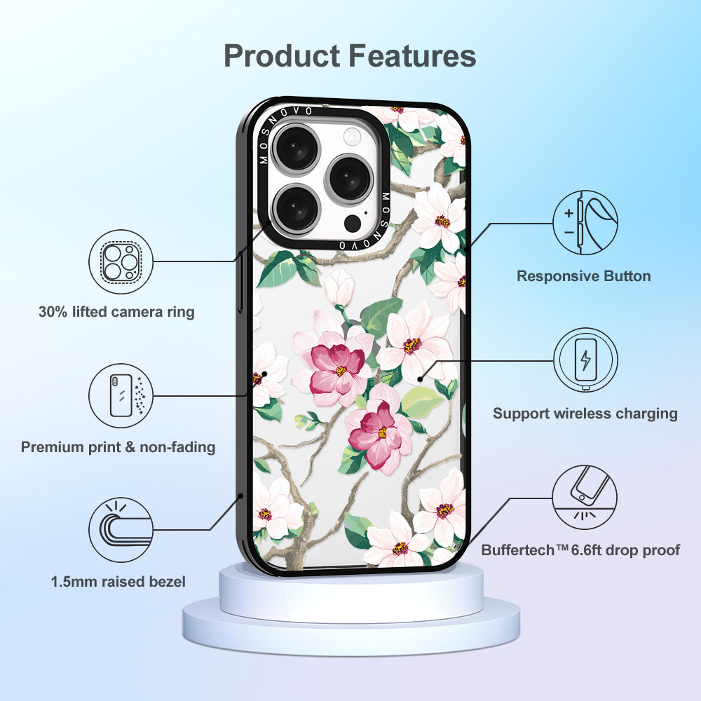 Magnolia Phone Case - iPhone 15 Pro Case - MOSNOVO