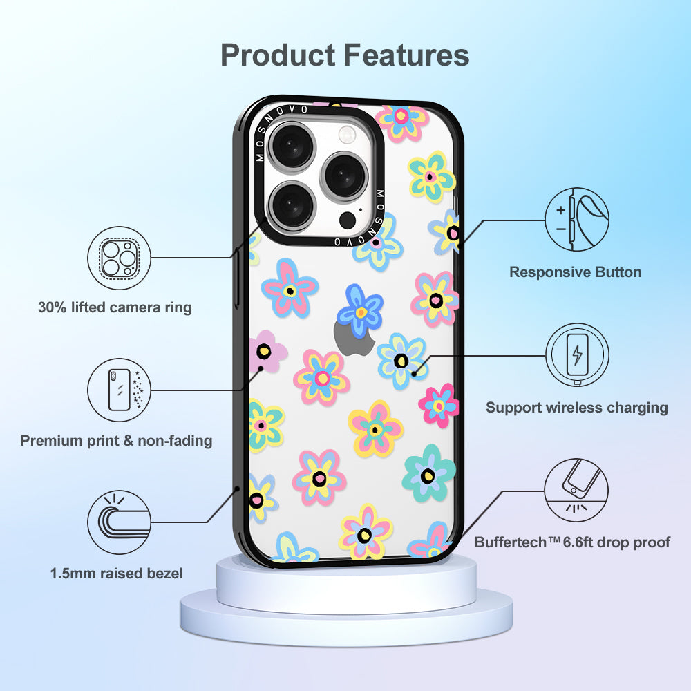 Groovy Flower Phone Case - iPhone 15 Pro Case - MOSNOVO