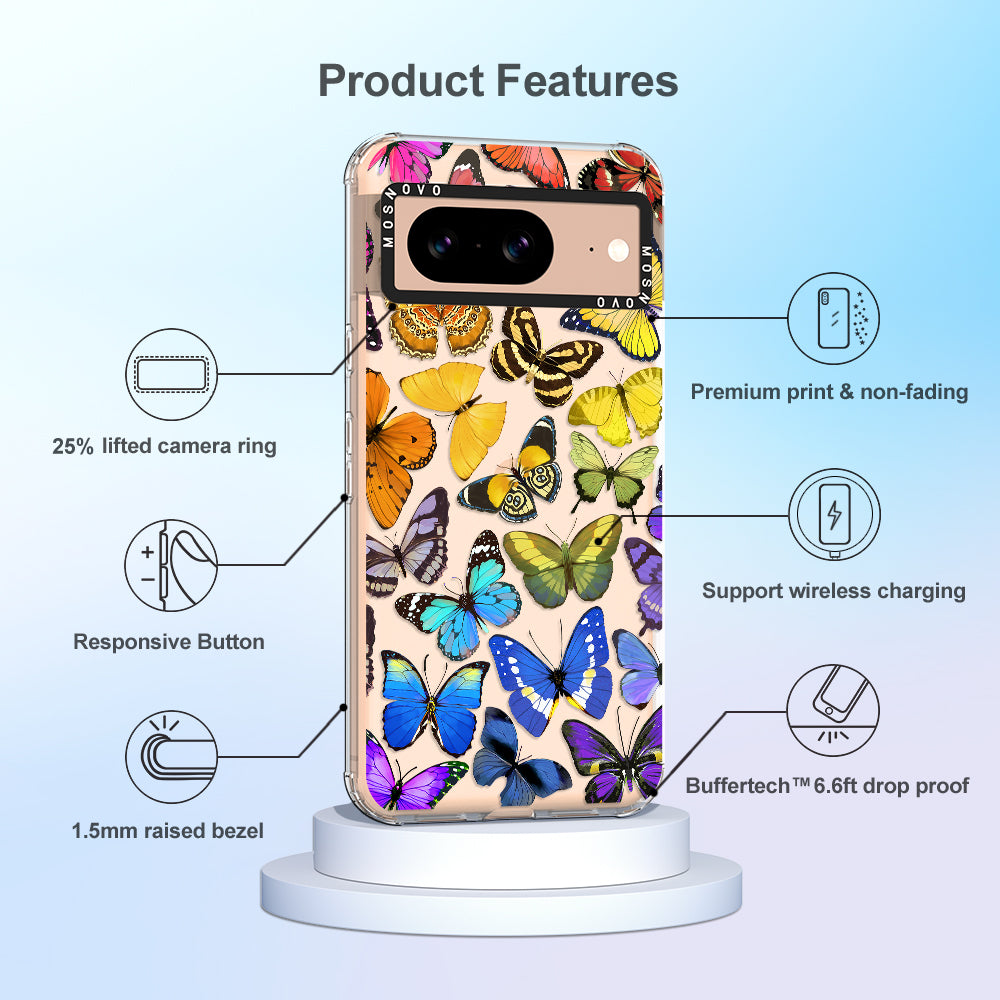 Rainbow Butterfly Phone Case - Google Pixel 8 Case - MOSNOVO