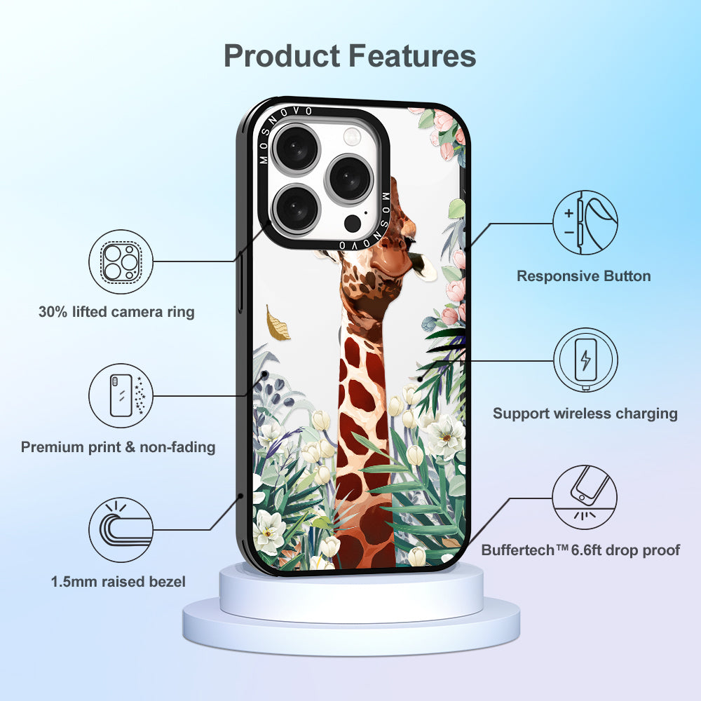 Giraffe In The Garden Phone Case - iPhone 15 Pro Case - MOSNOVO