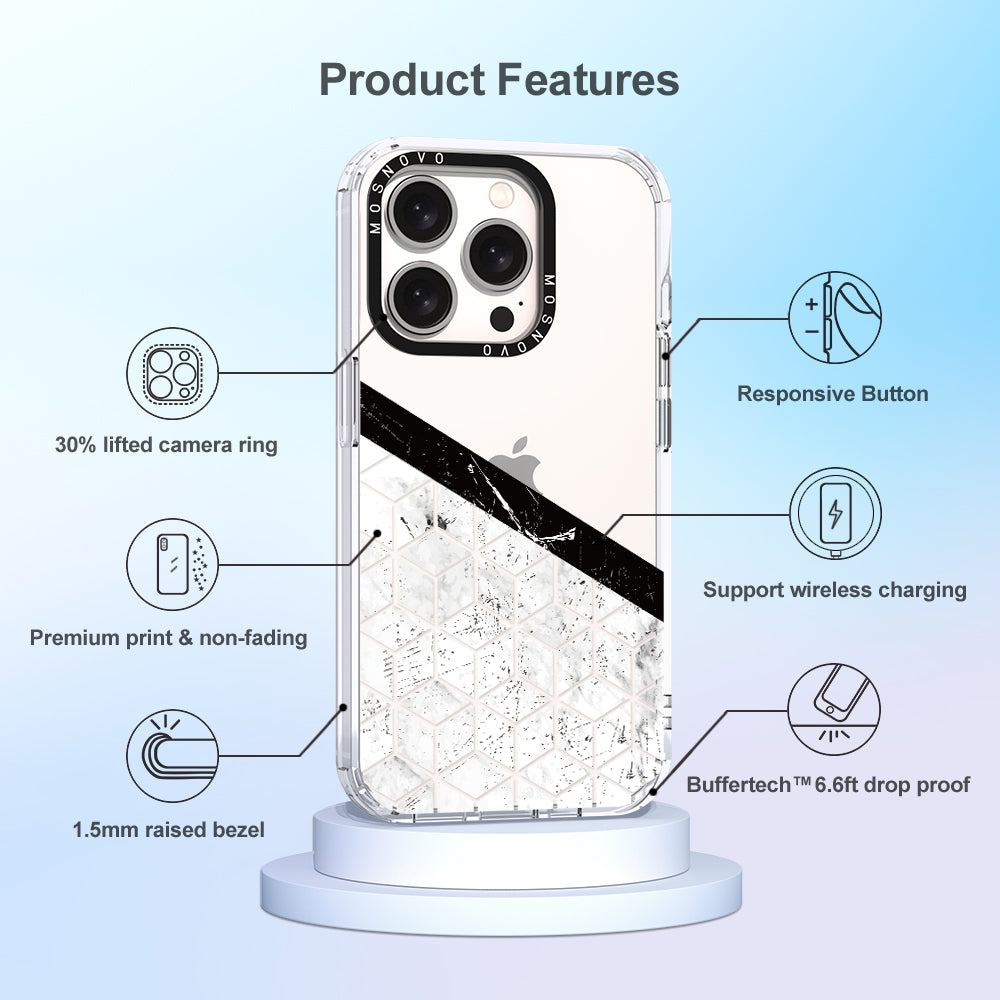 Marble Block Art Phone Case - iPhone 15 Pro Case - MOSNOVO