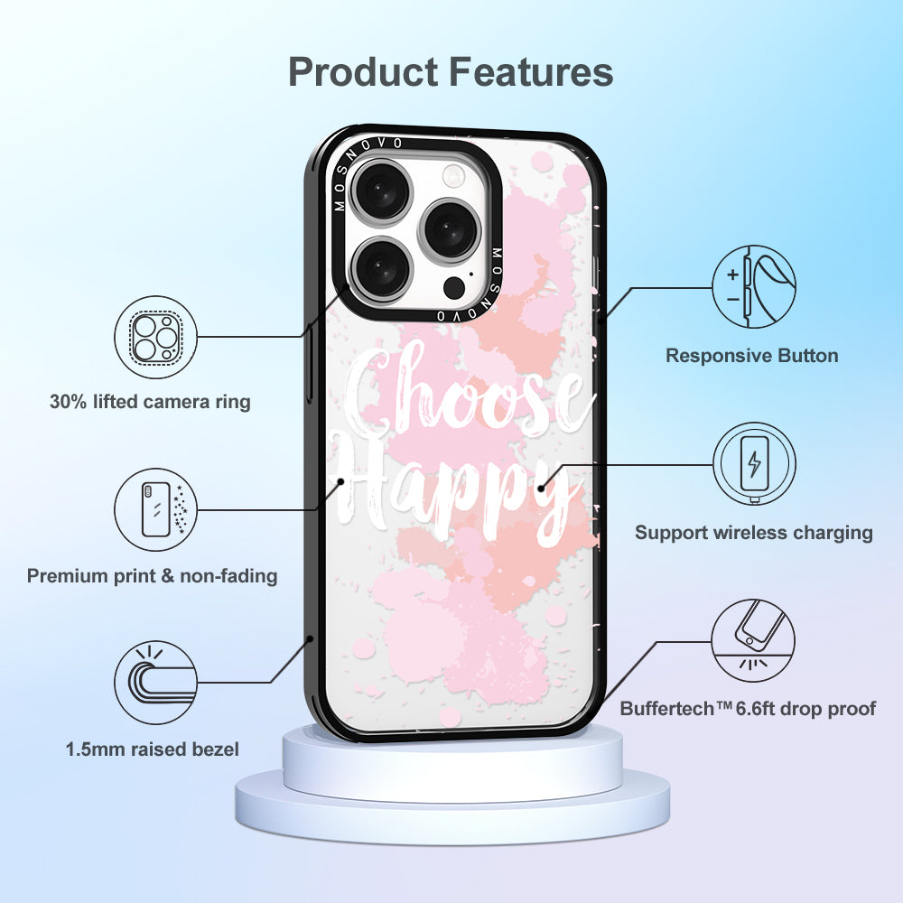Choose Happy Phone Case - iPhone 15 Pro Case - MOSNOVO
