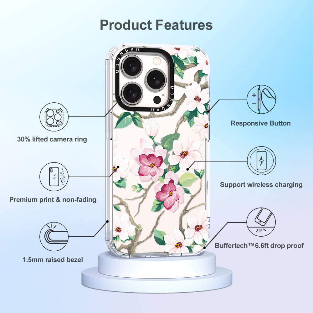 Magnolia Phone Case - iPhone 15 Pro Case - MOSNOVO