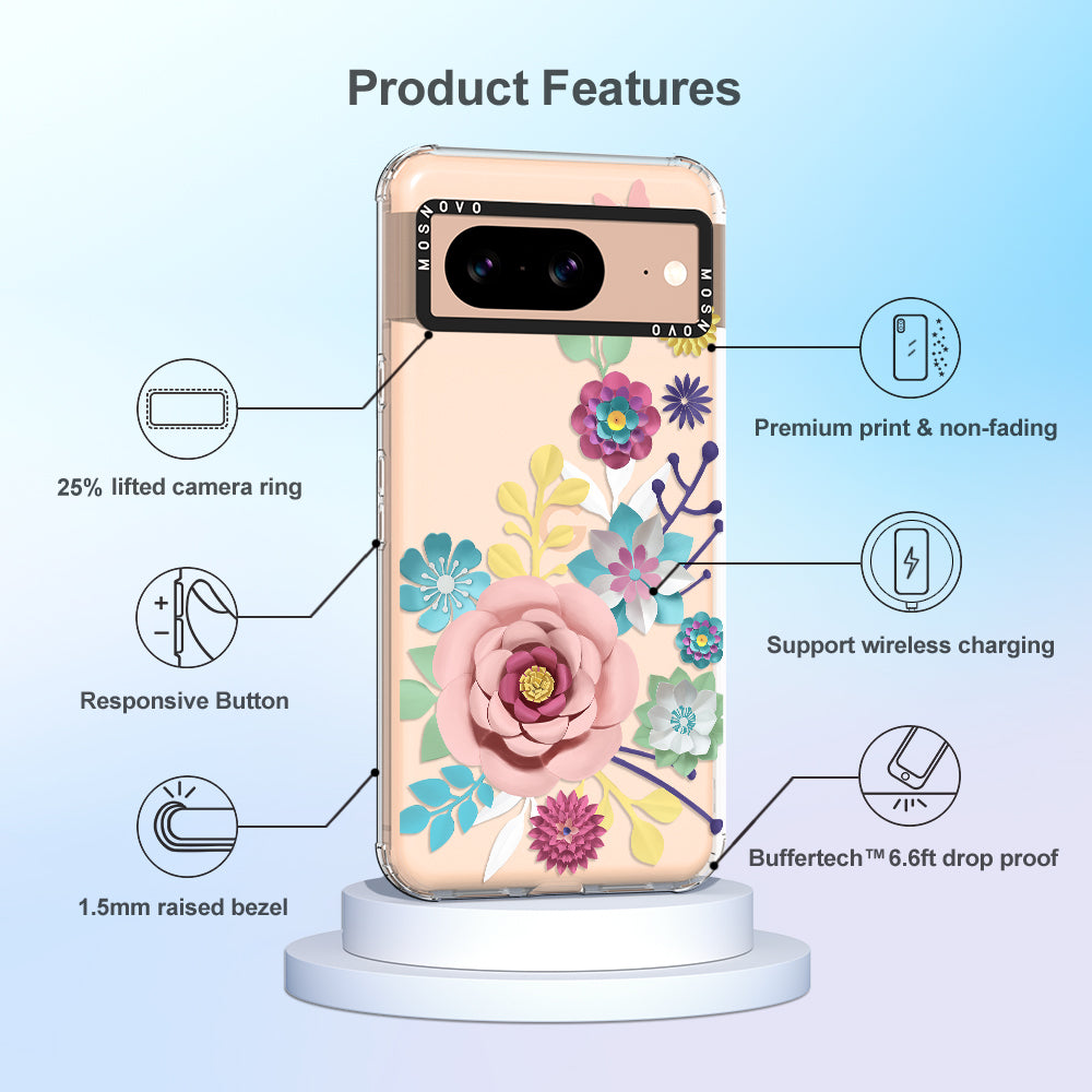 3D Floral Phone Case - Google Pixel 8 Case - MOSNOVO