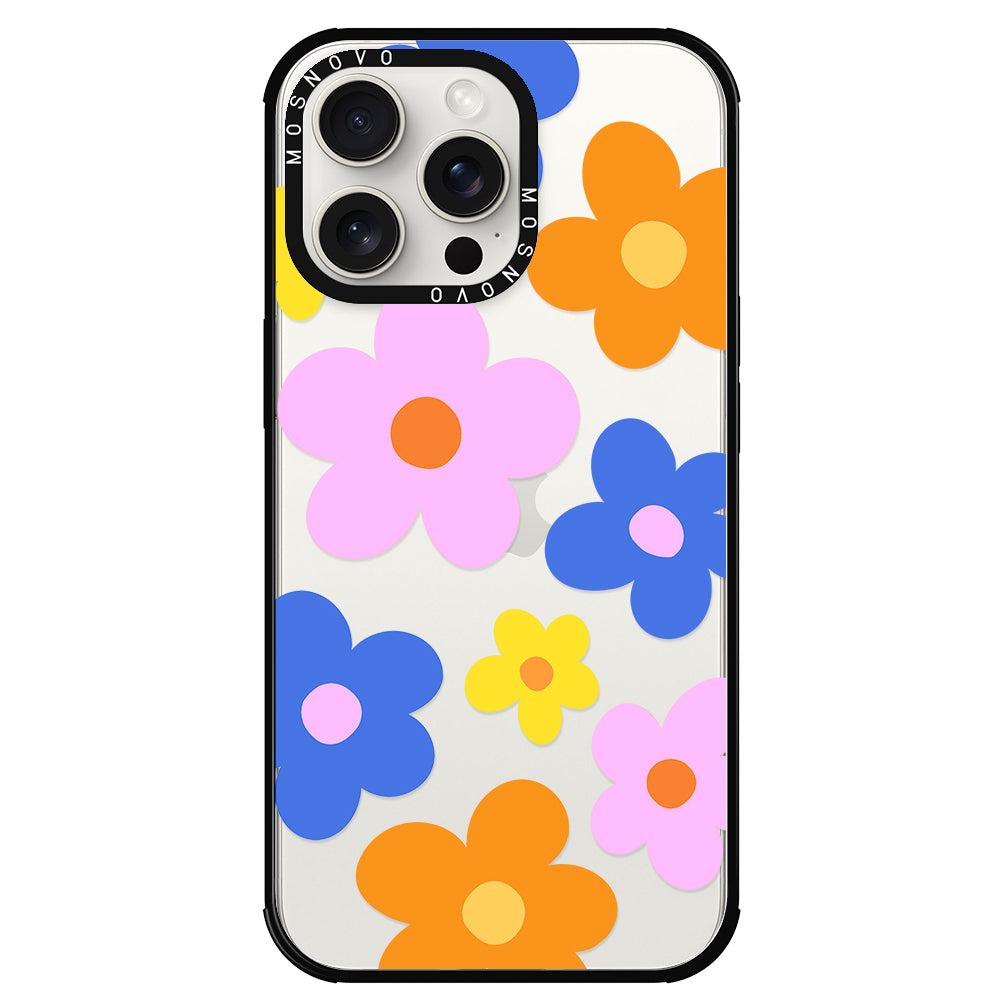 60's Groovy Flower Phone Case - iPhone 15 Pro Max Case - MOSNOVO