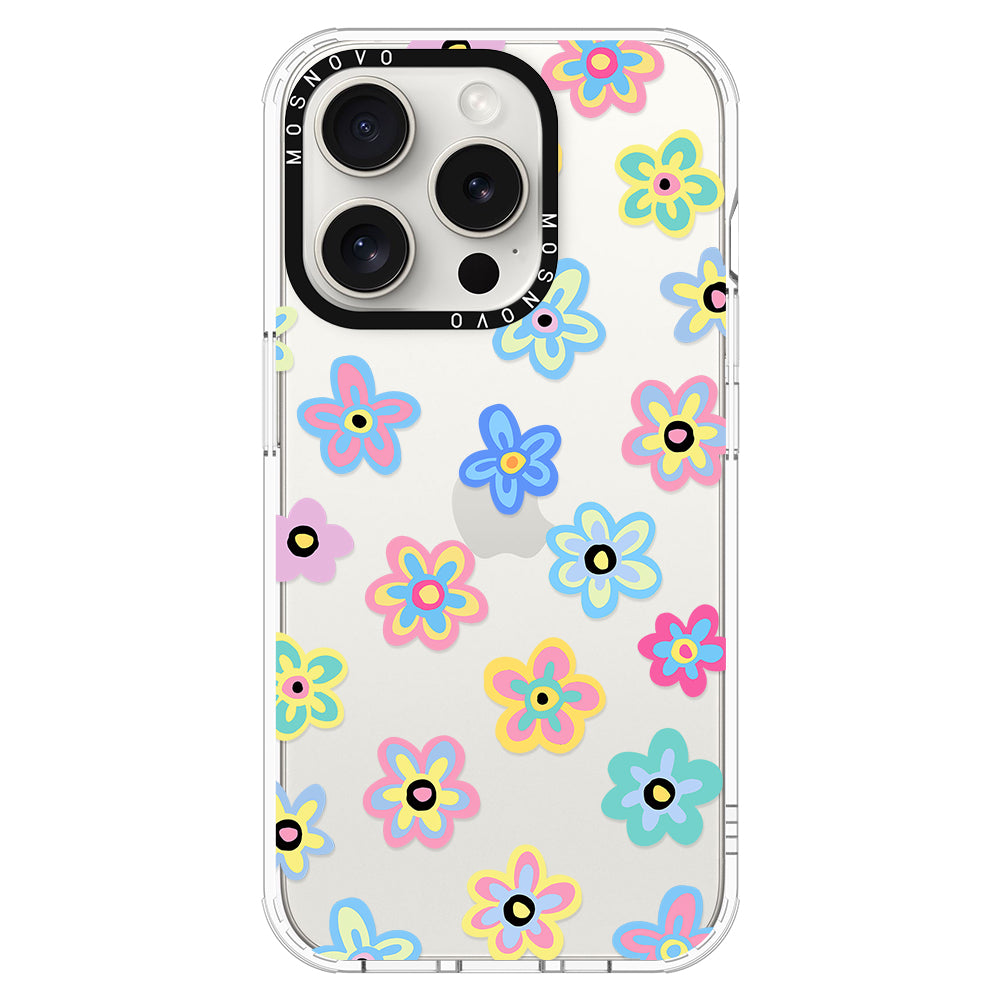 Groovy Flower Phone Case - iPhone 15 Pro Case - MOSNOVO
