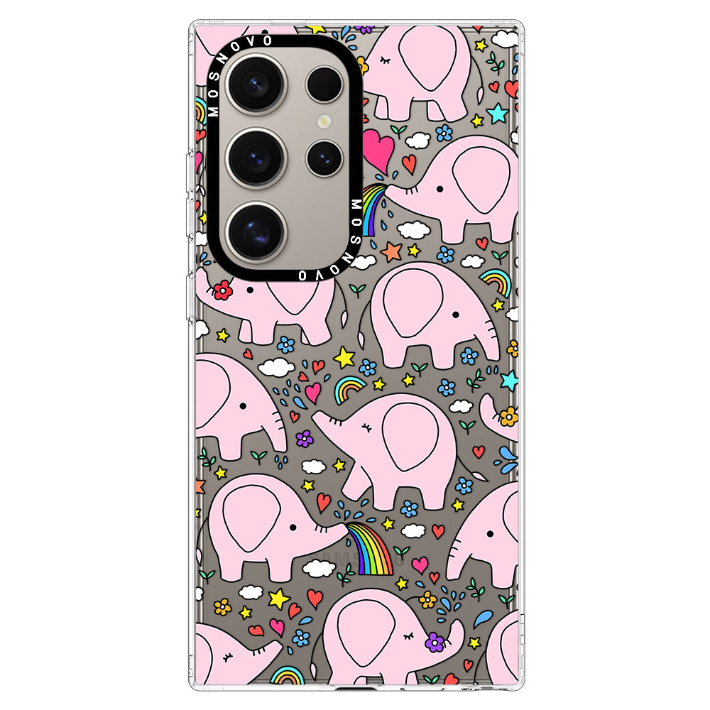 Cute Pink Elephant Phone Case - Samsung Galaxy S24 Ultra Case - MOSNOVO
