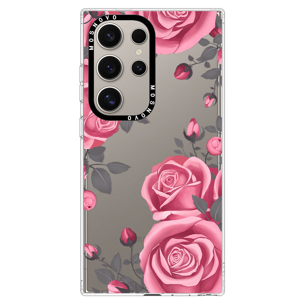 Viva Magenta Flower Phone Case - Samsung Galaxy S24 Ultra Case - MOSNOVO