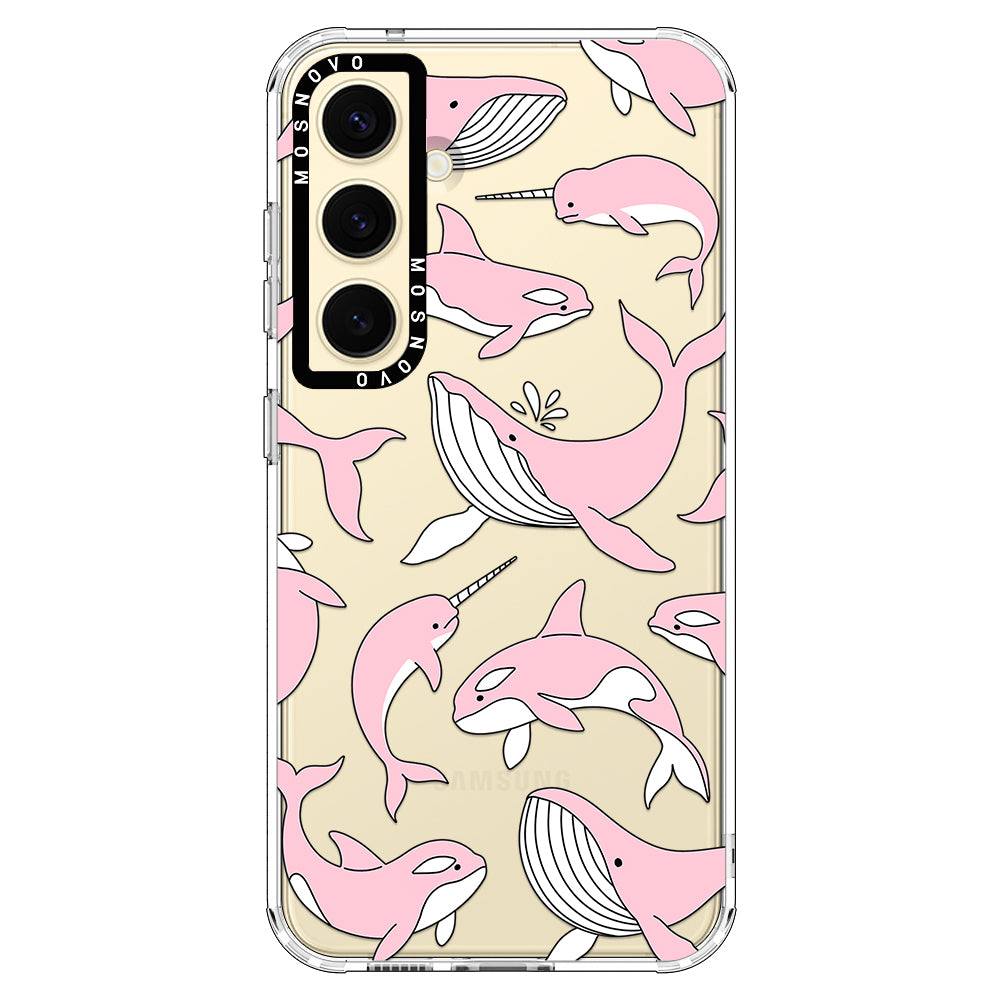 Pink Whales Phone Case - Samsung Galaxy S24 Plus Case