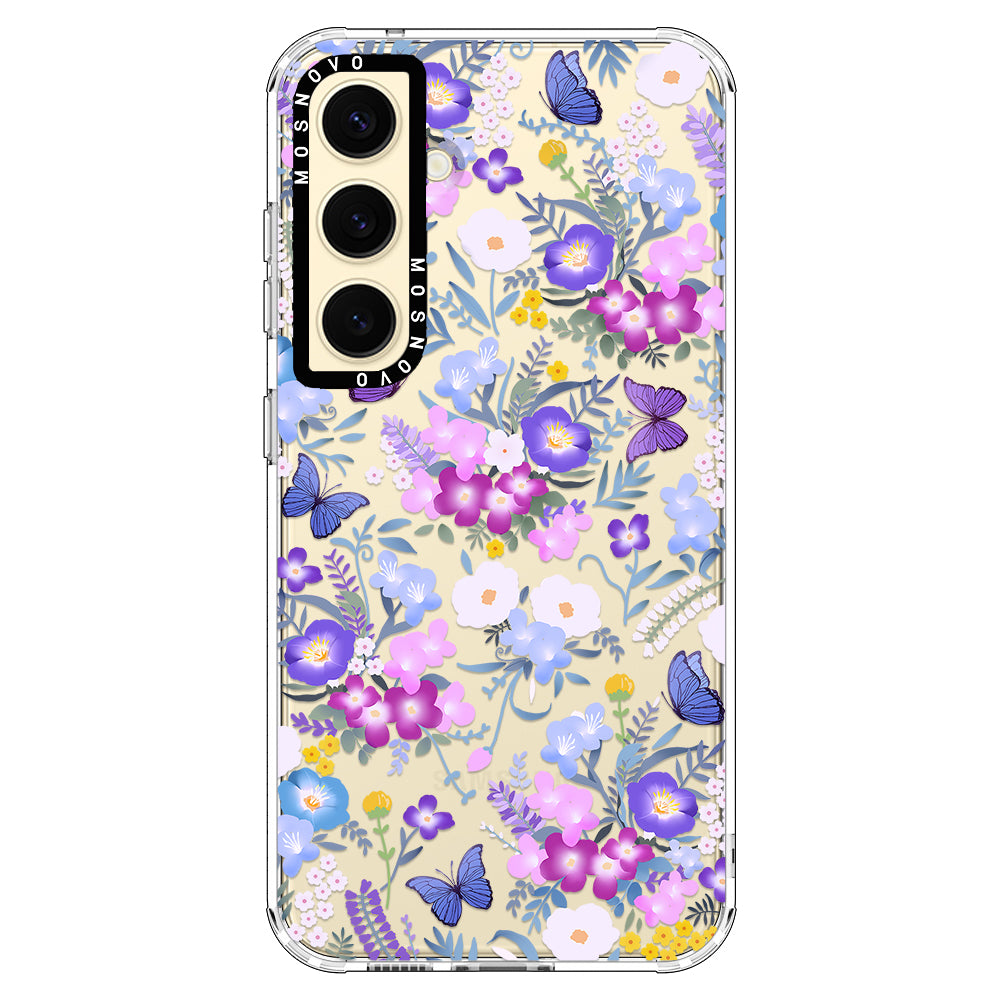 Purple Peri Nemophila Flower Phone Case - Samsung Galaxy S24 Case - MOSNOVO
