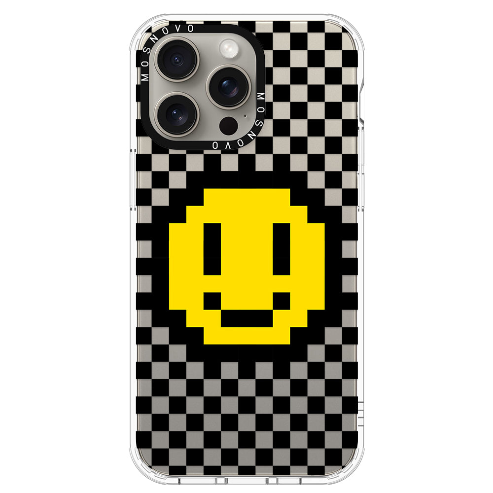 Smile Checkered Phone Case - iPhone 15 Pro Max Case - MOSNOVO