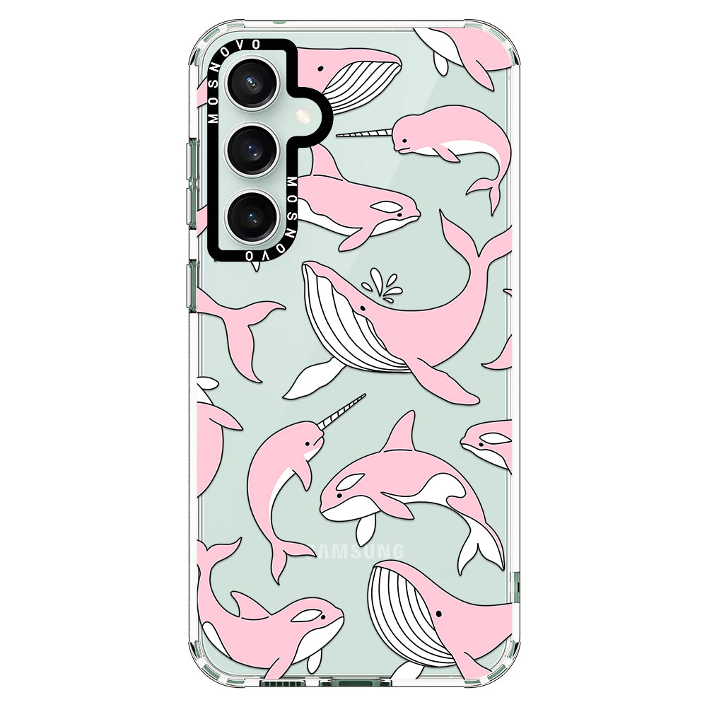 Pink Whales Phone Case - Samsung Galaxy S23 FE Case