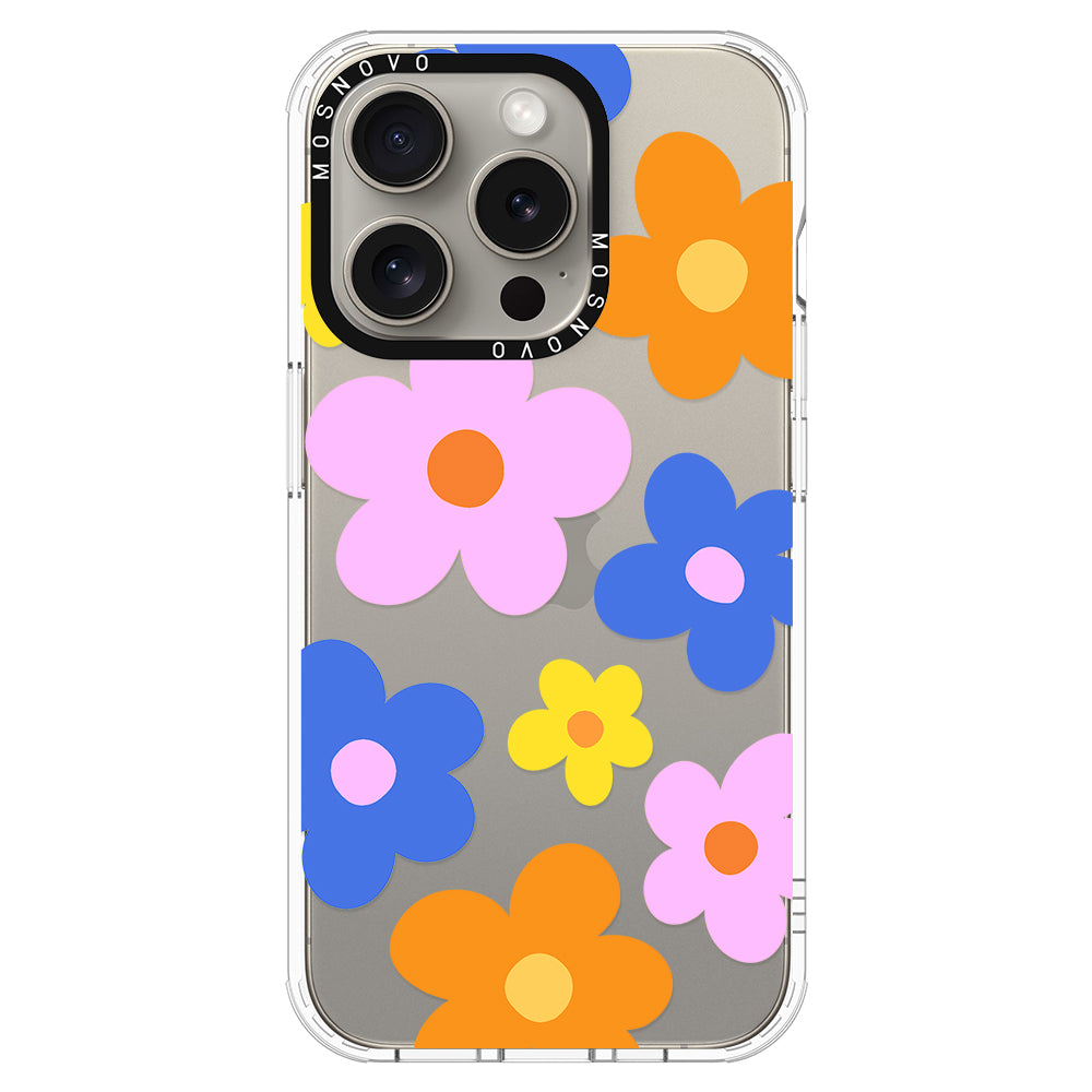 60's Groovy Flower Phone Case - iPhone 15 Pro Case - MOSNOVO