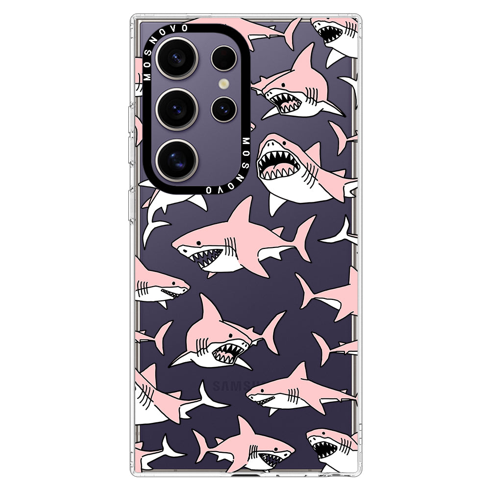 Pink Shark Phone Case - Samsung Galaxy S24 Ultra Case - MOSNOVO