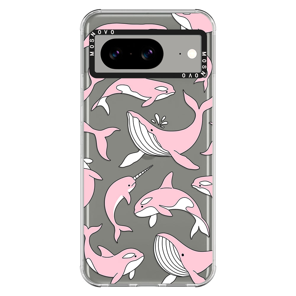 Pink Whales Phone Case - Google Pixel 8 Case - MOSNOVO
