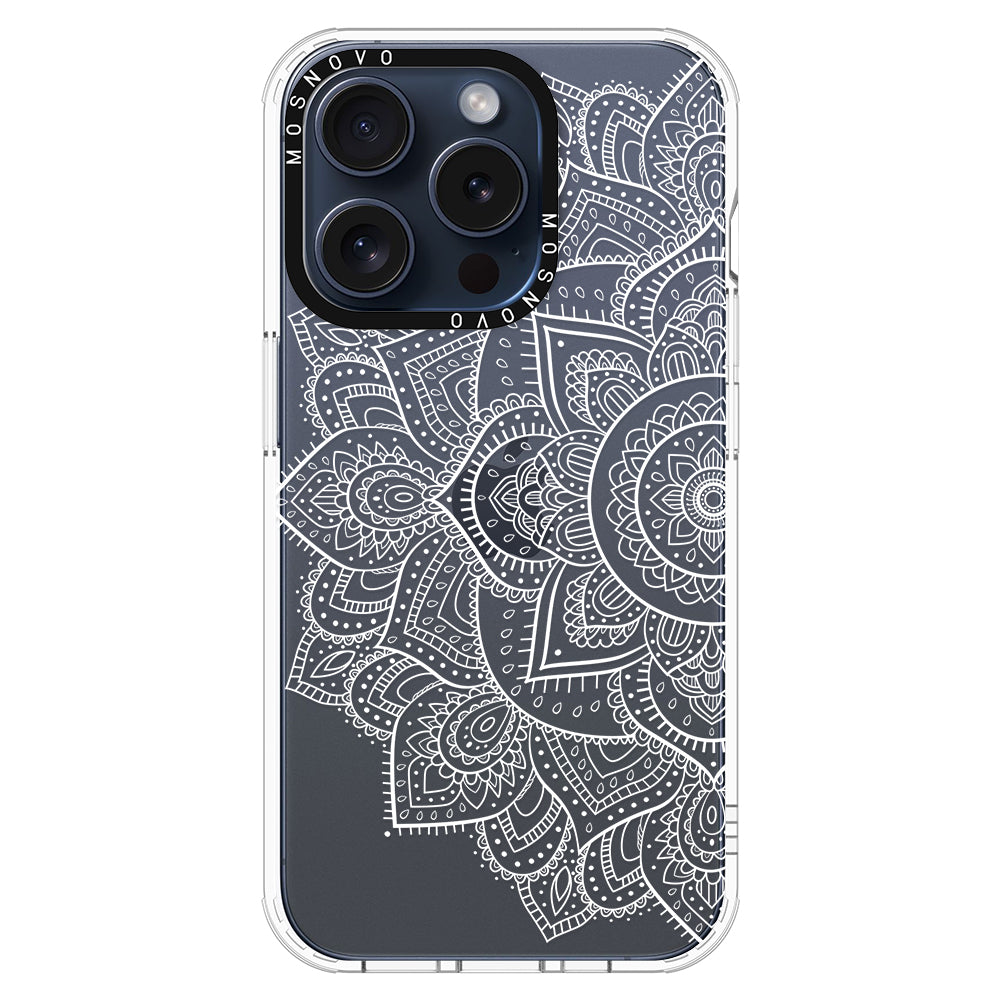 Half Mandala Phone Case - iPhone 15 Pro Case - MOSNOVO