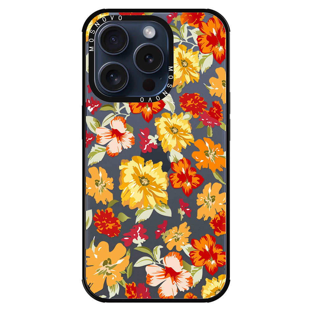 70s Boho Yellow Flower Phone Case - iPhone 15 Pro Case - MOSNOVO