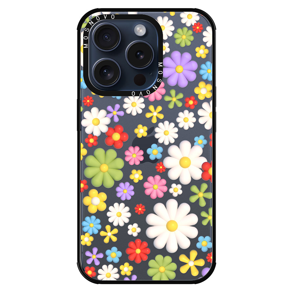 3D Flowers Phone Case - iPhone 15 Pro Case - MOSNOVO