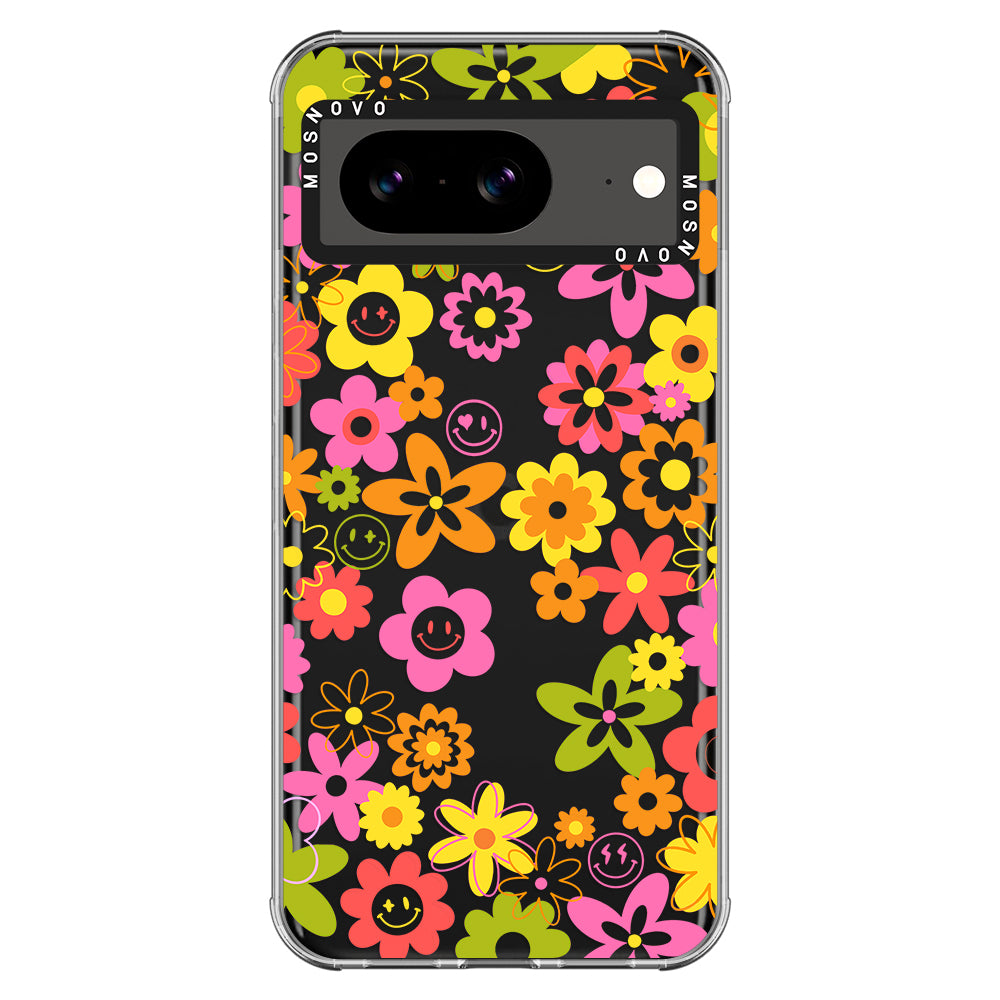 70's Groovy Floral Phone Case - Google Pixel 8 Case - MOSNOVO