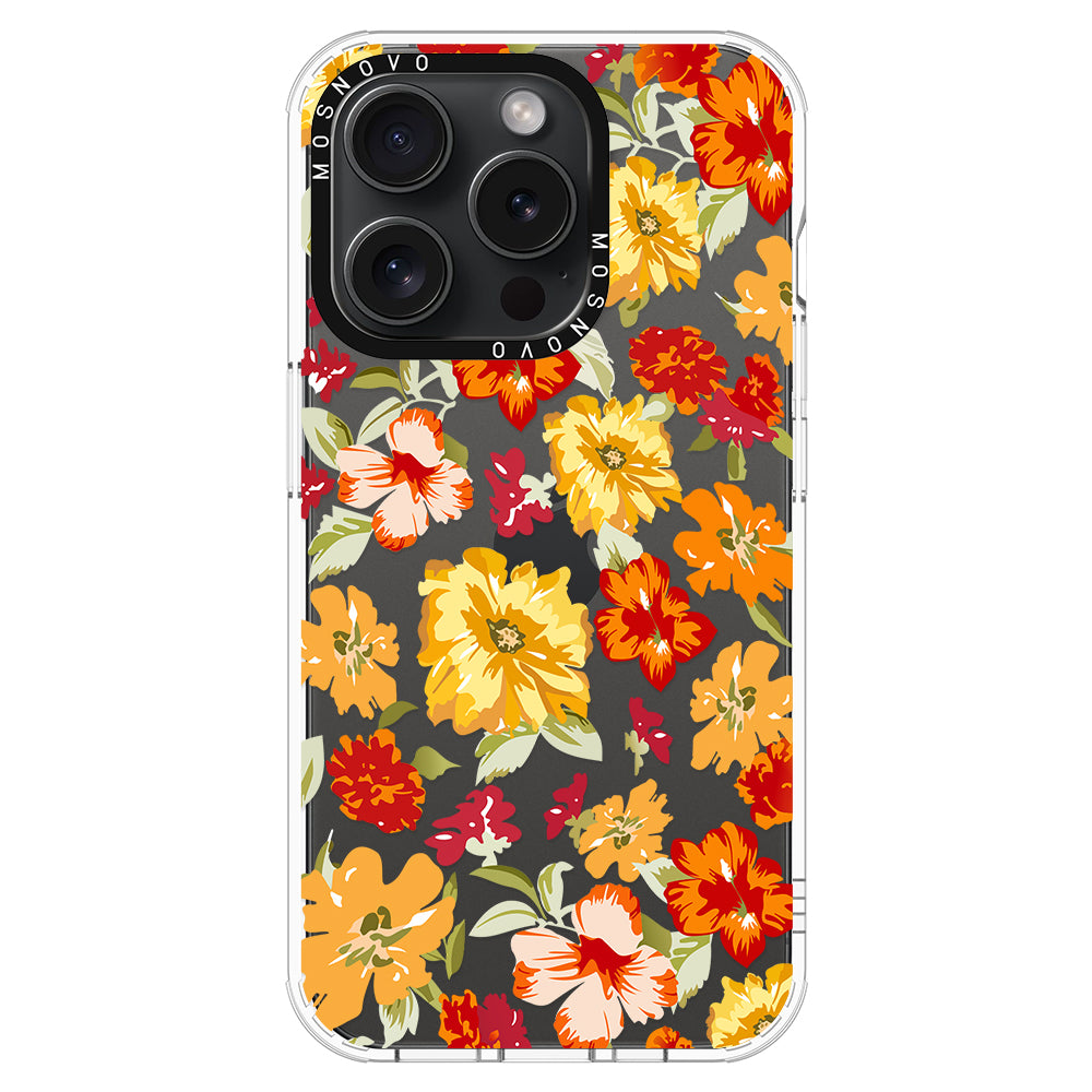 70s Boho Yellow Flower Phone Case - iPhone 15 Pro Case - MOSNOVO