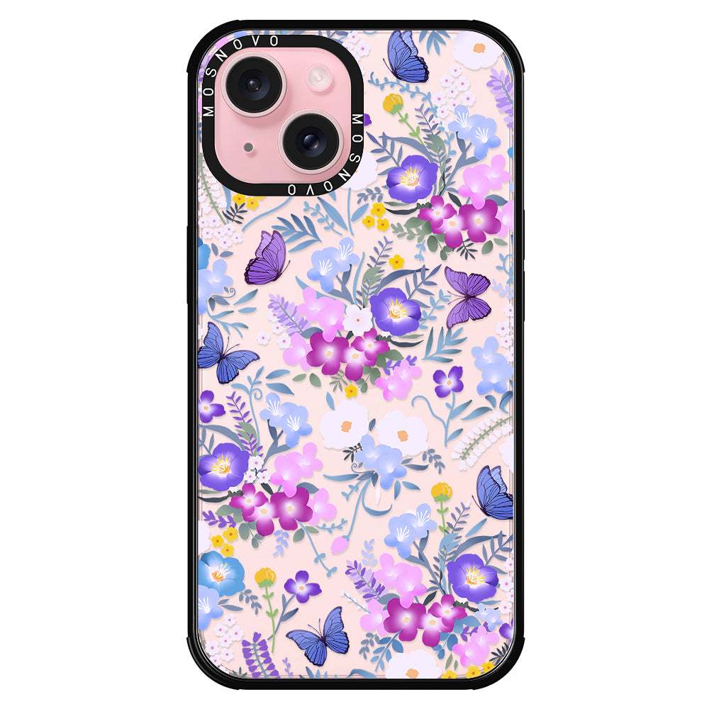Purple Peri Nemophila Flower Phone Case - iPhone 15 Case - MOSNOVO