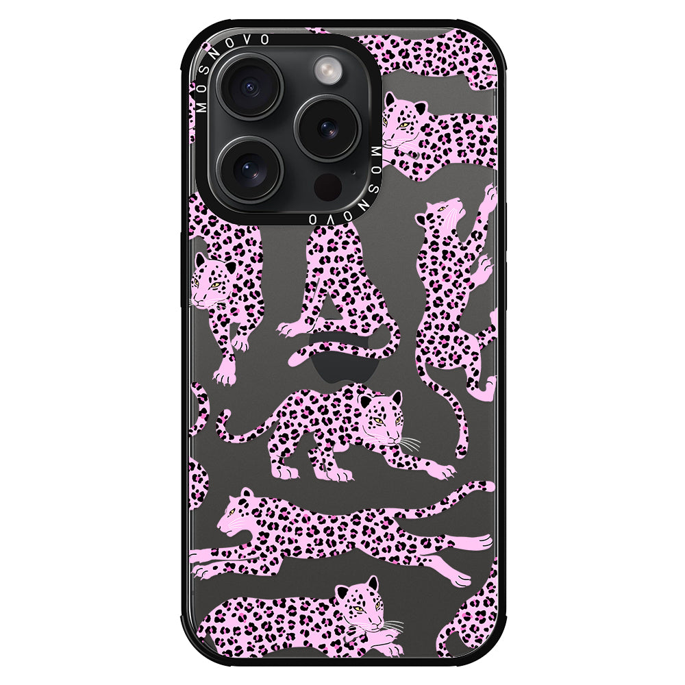 Pink Leopard Phone Case - iPhone 15 Pro Case - MOSNOVO