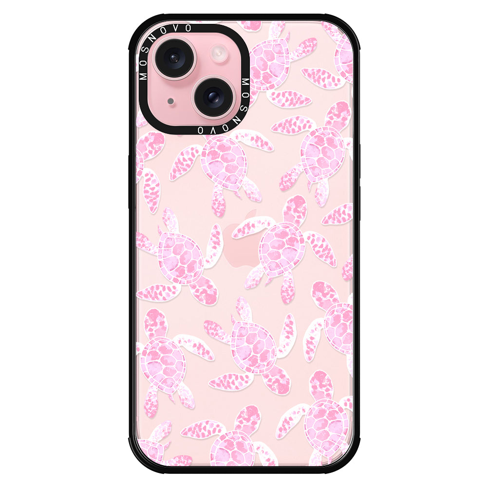 Pink Turtle Phone Case - iPhone 15 Plus Case - MOSNOVO