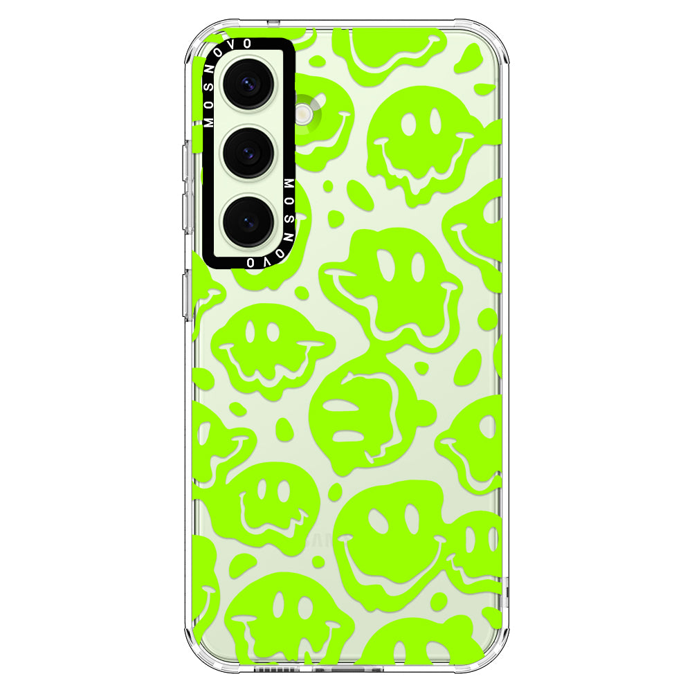 Distorted Green Smiles Face Phone Case - Samsung Galaxy S24 Plus Case - MOSNOVO