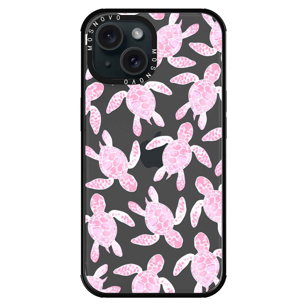 Pink Turtle Phone Case - iPhone 15 Plus Case - MOSNOVO