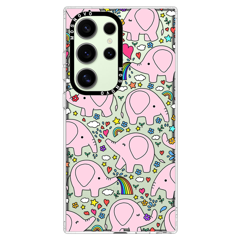 Cute Pink Elephant Phone Case - Samsung Galaxy S24 Ultra Case - MOSNOVO