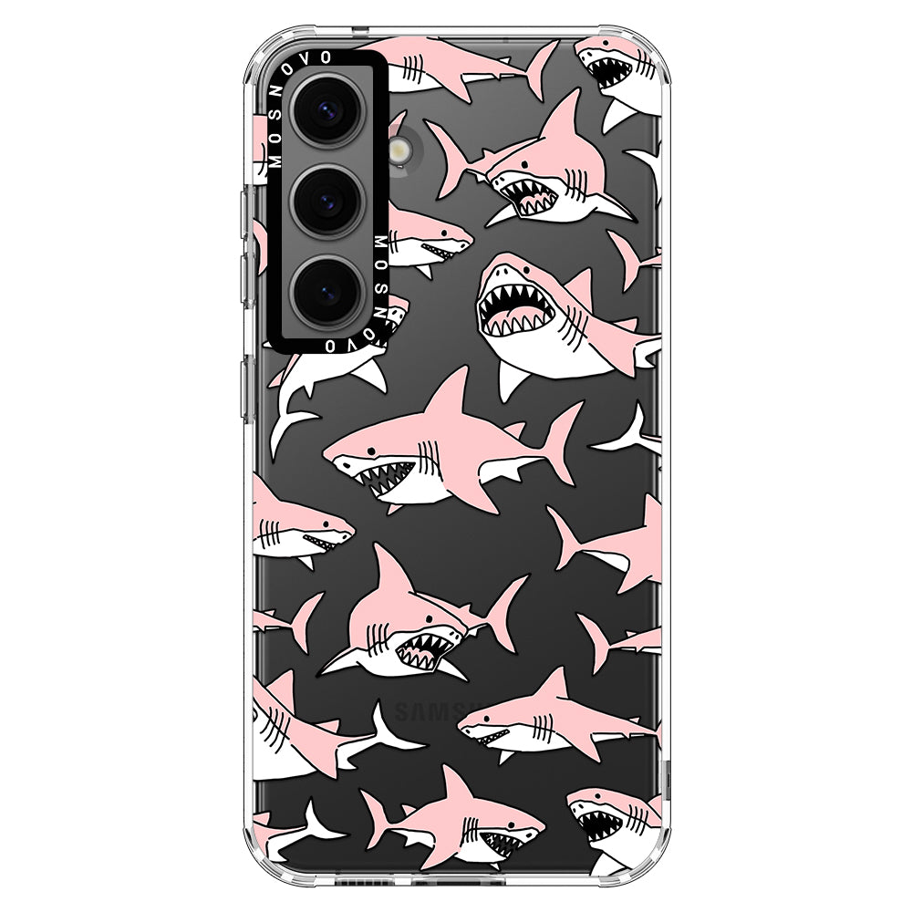 Pink Shark Phone Case - Samsung Galaxy S24 Plus Case - MOSNOVO