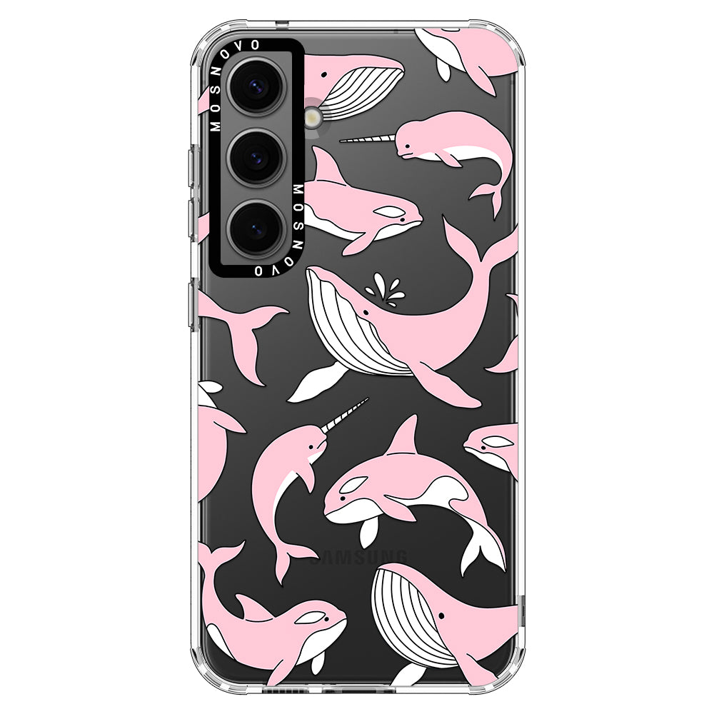 Pink Whales Phone Case - Samsung Galaxy S24 Plus Case