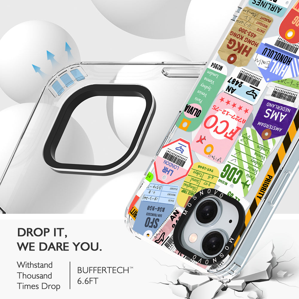 Air Ticket Labels Phone Case - iPhone 15 Case – MOSNOVO