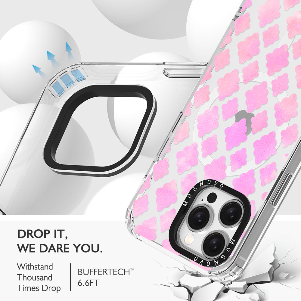 Pink Flower Diamond Phone Case - iPhone 15 Pro Max Case - MOSNOVO