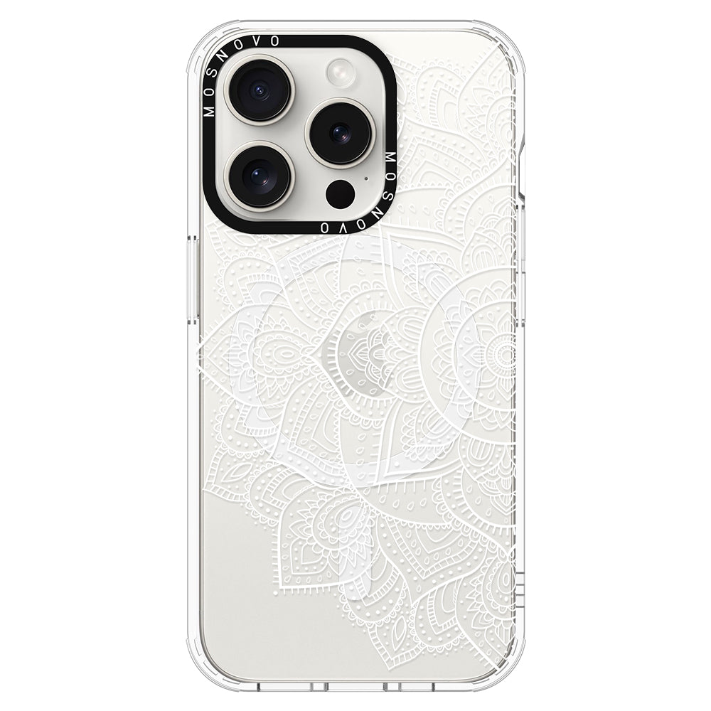 Half Mandala Phone Case - iPhone 15 Pro Case - MOSNOVO