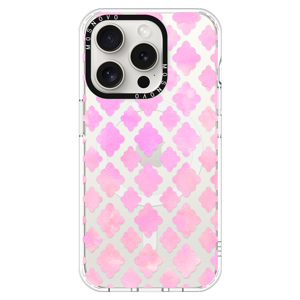 Pink Flower Diamond Phone Case - iPhone 15 Pro Case - MOSNOVO