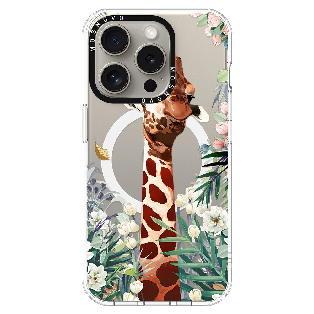 Giraffe In The Garden Phone Case - iPhone 15 Pro Case - MOSNOVO