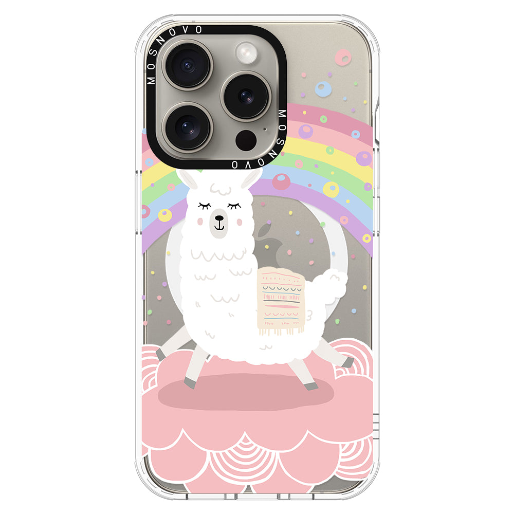 Rainbow Alpaca Phone Case - iPhone 15 Pro Case - MOSNOVO