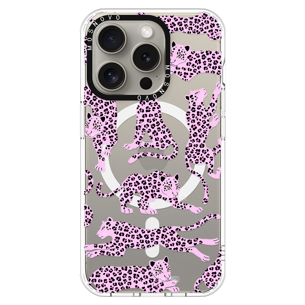 Pink Leopard Phone Case - iPhone 15 Pro Case - MOSNOVO