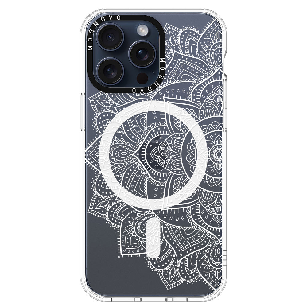 Half Mandala Phone Case - iPhone 15 Pro Max Case - MOSNOVO