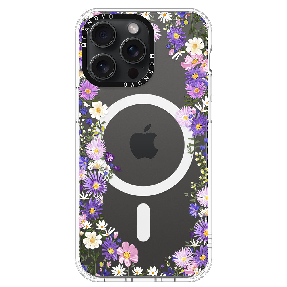 Purple Daisy Garden Phone Case - iPhone 15 Pro Max Case - MOSNOVO