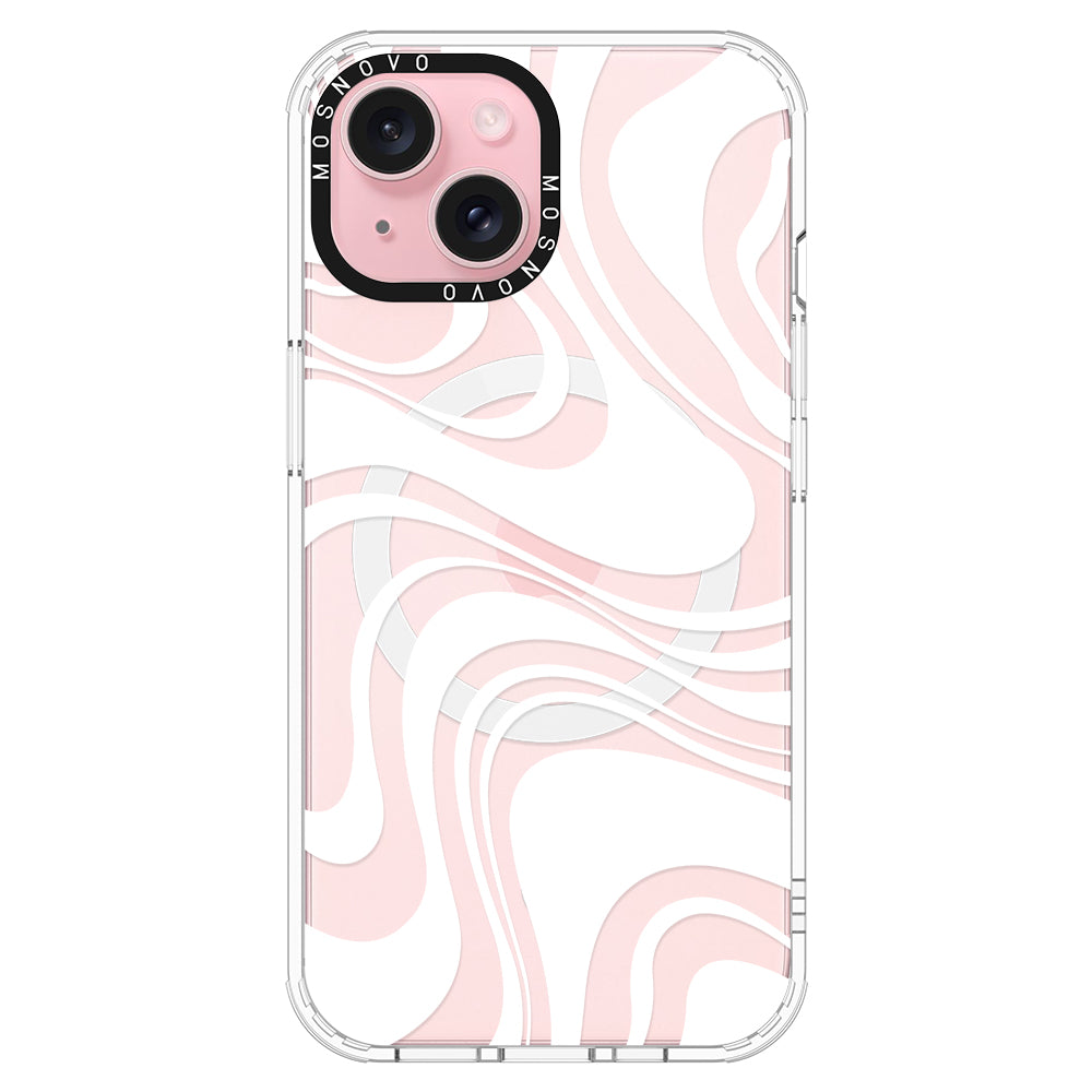 White Swirl Phone Case - iPhone 15 Case - MOSNOVO