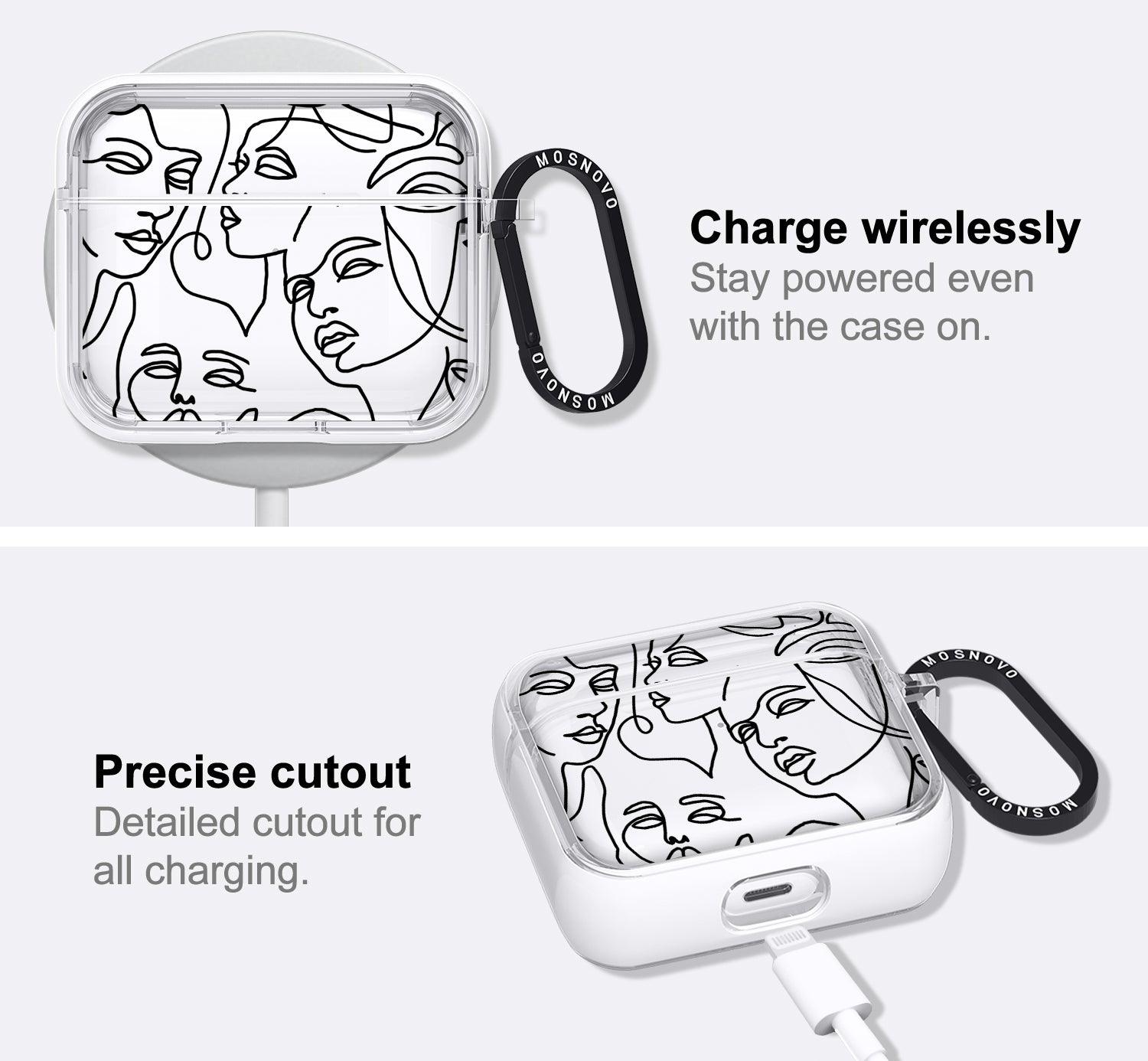 Abstract Face Line Art AirPods 3 Case (3rd Generation) - MOSNOVO