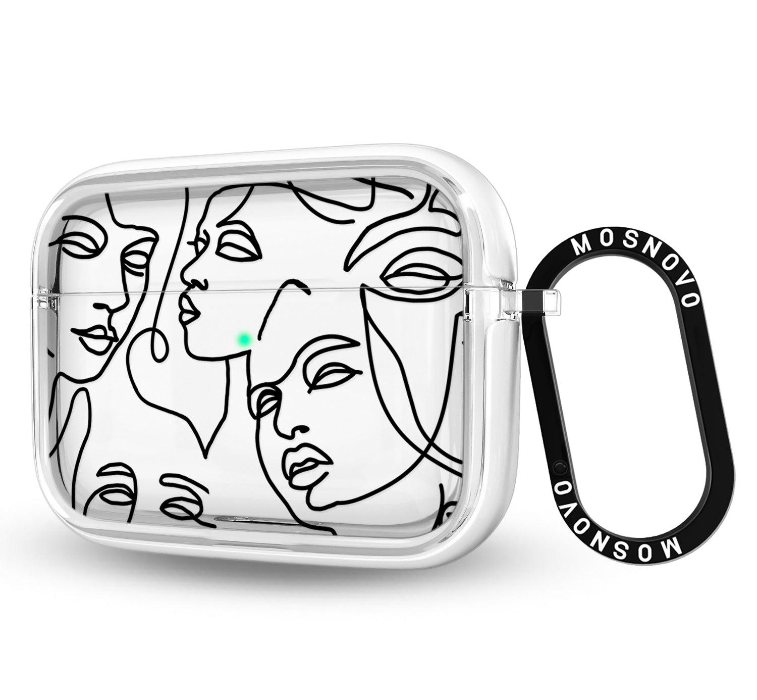 Abstract Face Line Art AirPods Pro Case - MOSNOVO