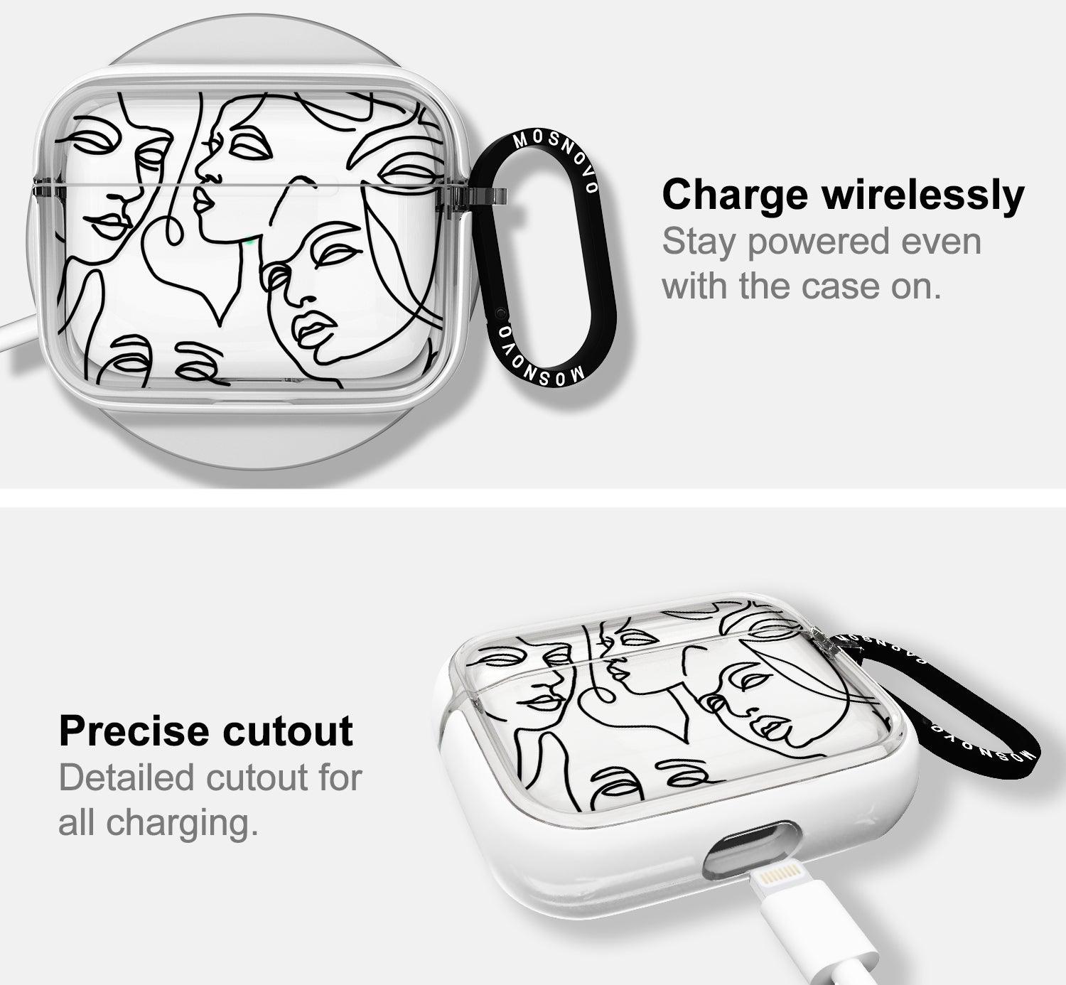 Abstract Face Line Art AirPods Pro Case - MOSNOVO