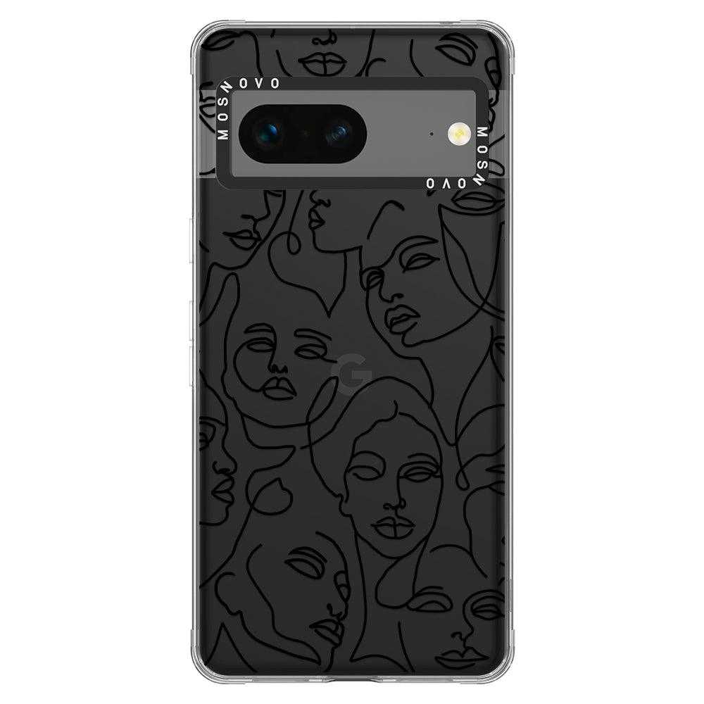 Abstract Face Line Art Phone Case - Google Pixel 7 Case - MOSNOVO