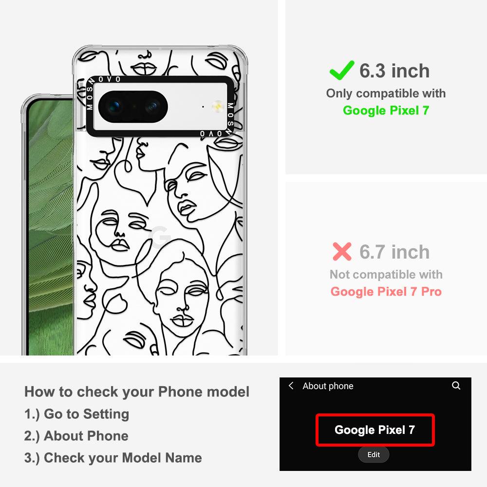 Abstract Face Line Art Phone Case - Google Pixel 7 Case - MOSNOVO