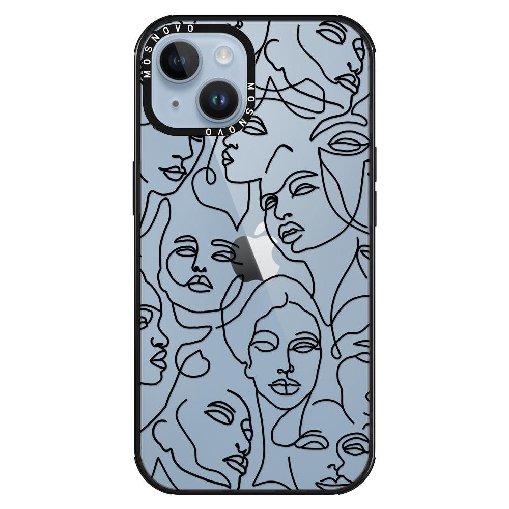 Abstract Face Line Art Phone Case - iPhone 14 Case - MOSNOVO
