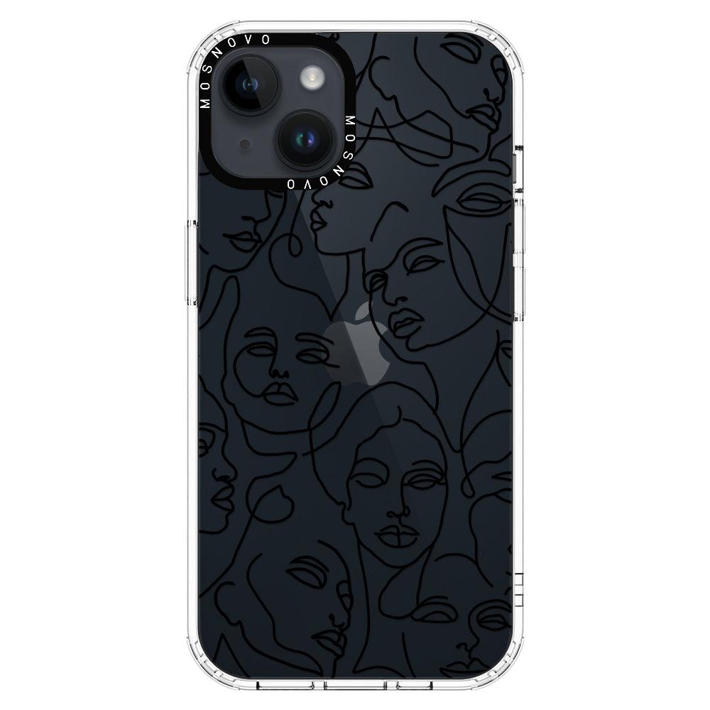 Abstract Face Line Art Phone Case - iPhone 14 Case - MOSNOVO