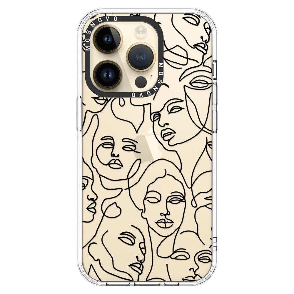 Abstract Face Line Art Phone Case - iPhone 14 Pro Case - MOSNOVO